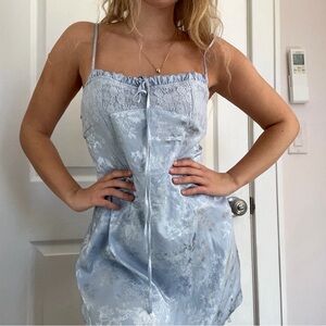 Cider Light Blue Floral Mini Dress